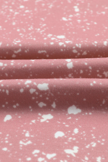 T-shirt graphique à imprimé léopard délavé « Love Always Heart »