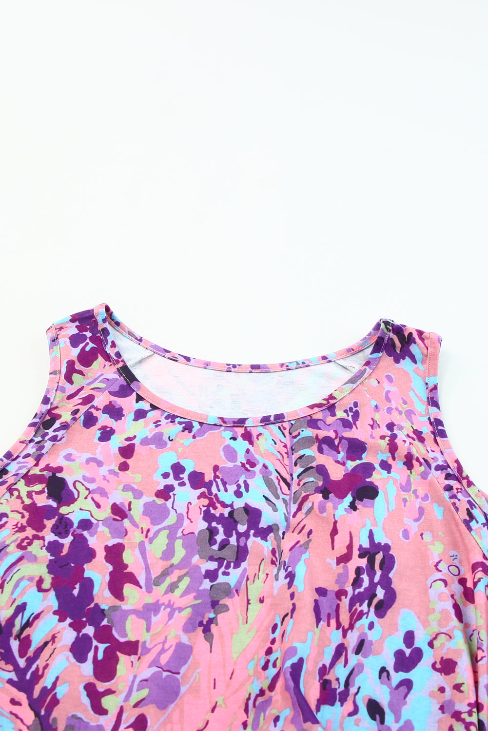Blusa con hombros descubiertos y estampado floral de lavanda multicolor