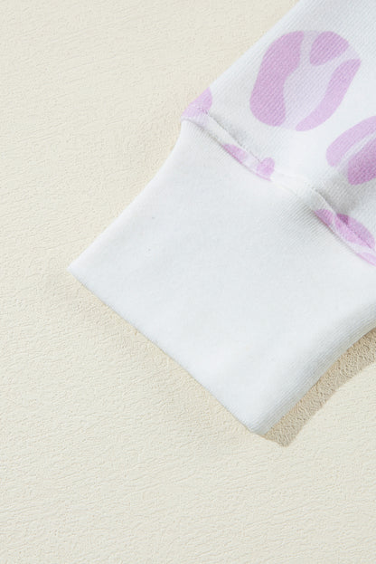 Ensemble de détente avec pull et short à imprimé animal léopard rose