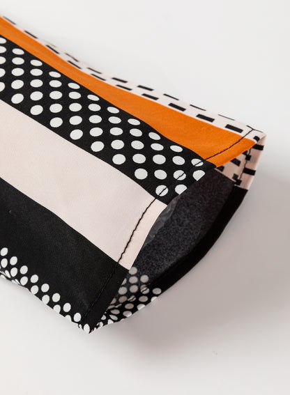 Chemisier orange à imprimé géométrique et col en V cranté