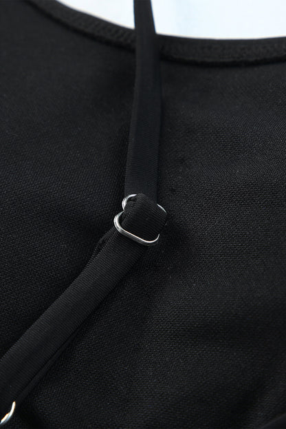 Bañador bikini de 2 piezas con ribete de malla de leopardo 