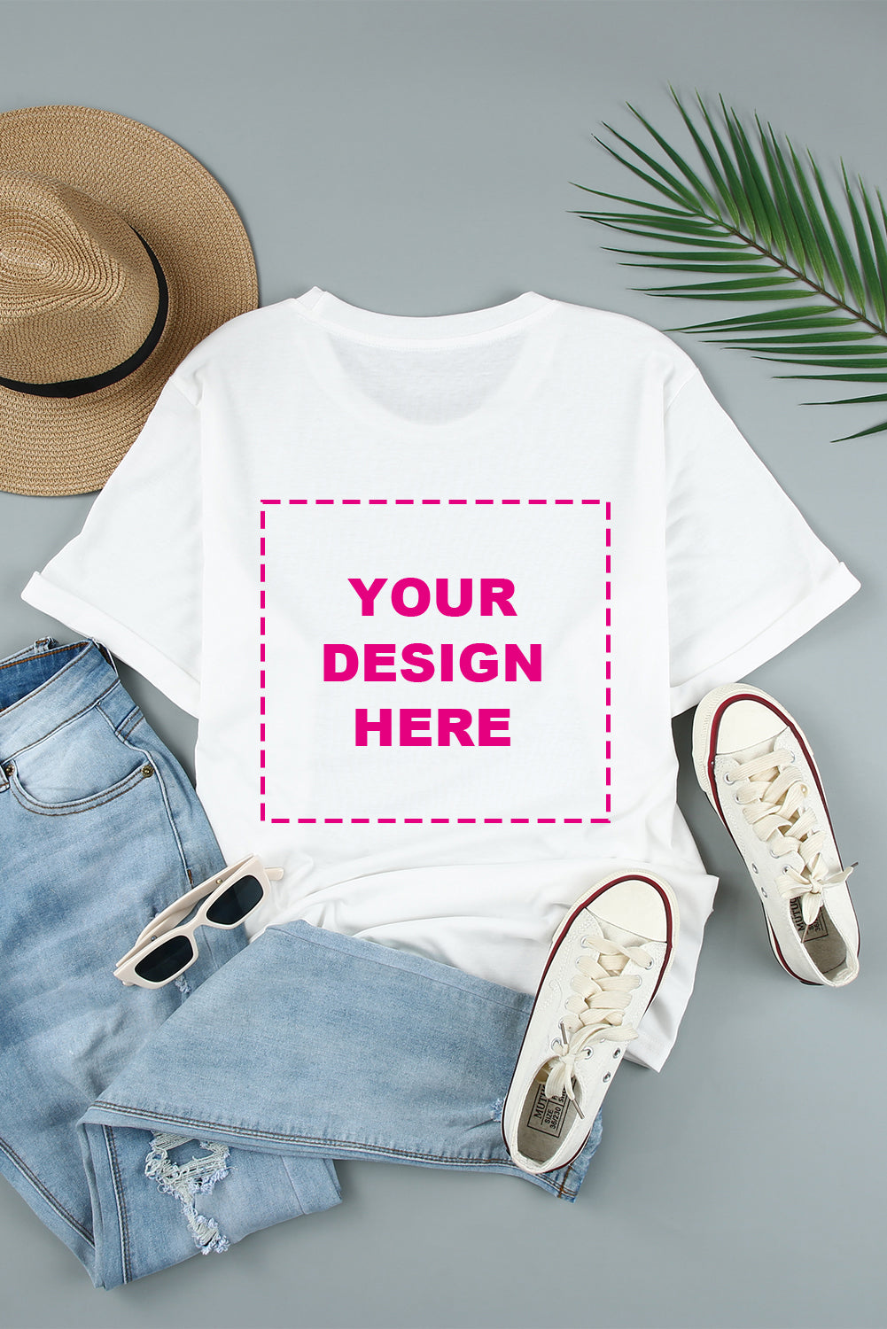 Blank Apparel - T-shirt ras du cou kaki uni personnalisé