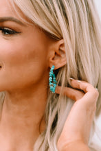 Beaded Turquoise Hoop Earrings