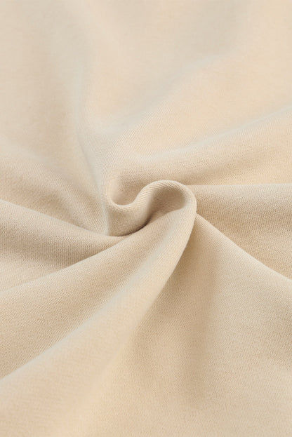 Sudadera caqui con escote con botones a presión y dobladillo de canalé con bolsillo 