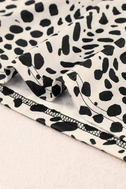 Robe t-shirt décontractée à pois contrastés et poches 