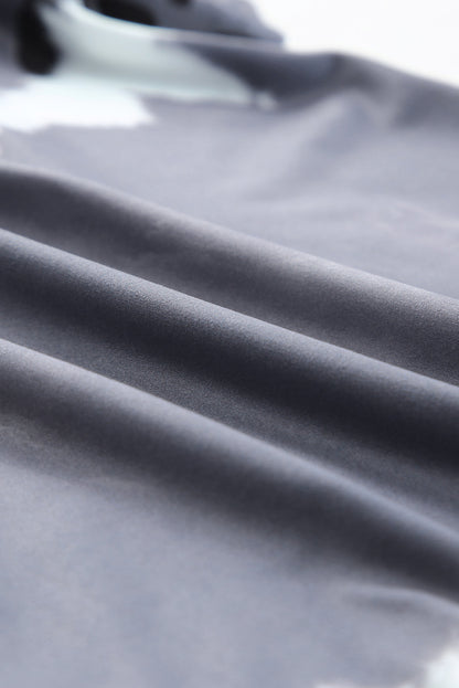 Haut à manches courtes en patchwork léopard tie-dye