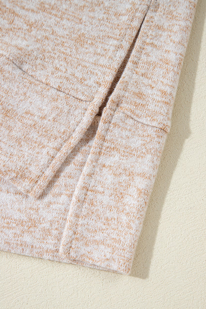 Haut fendu à manches longues et col montant avec cordon de serrage et imprimé abricot