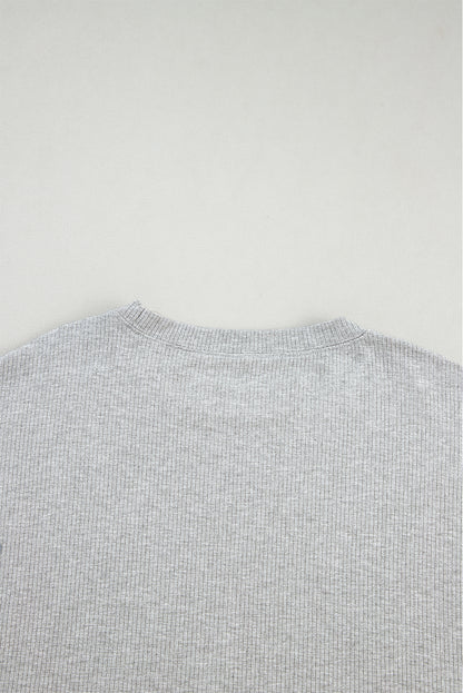 Ensemble tunique ample gris clair uni et short slim