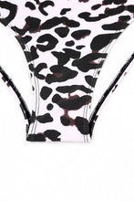 Notch Neckline Strappy Tankini Contrast High Waist Swimsuit