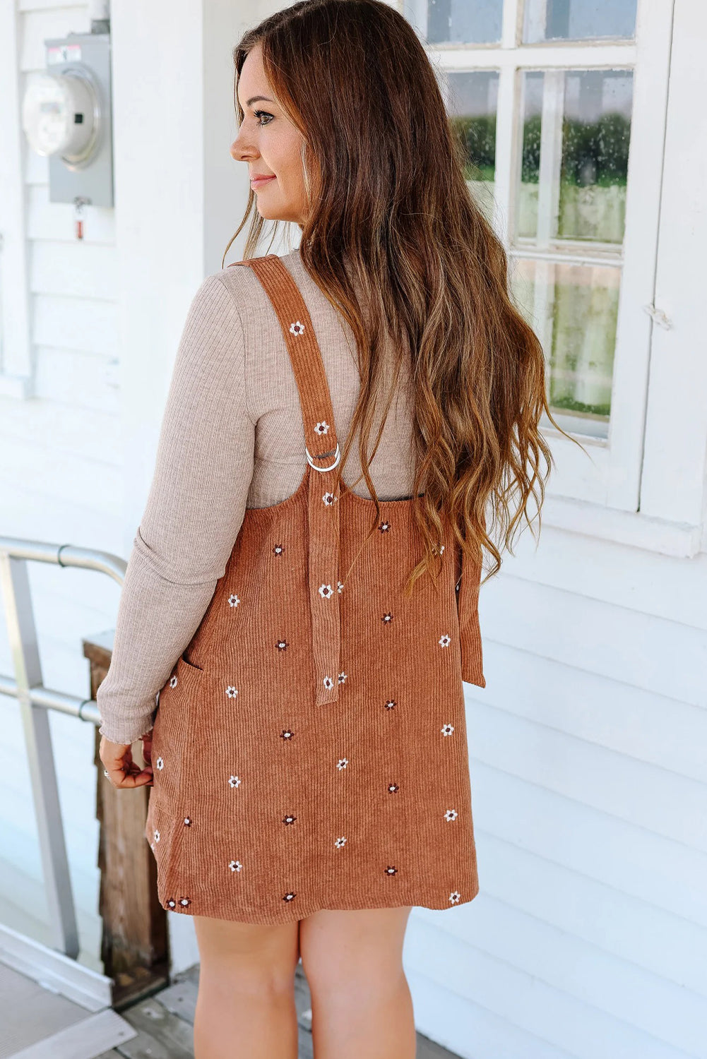 corduroy overall dress orange Corduroy Overall Dress
