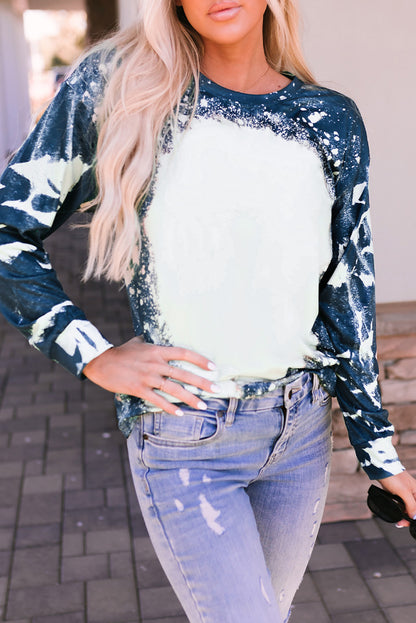 Multicolor Vintage Bleached Burning Vibe Pullover