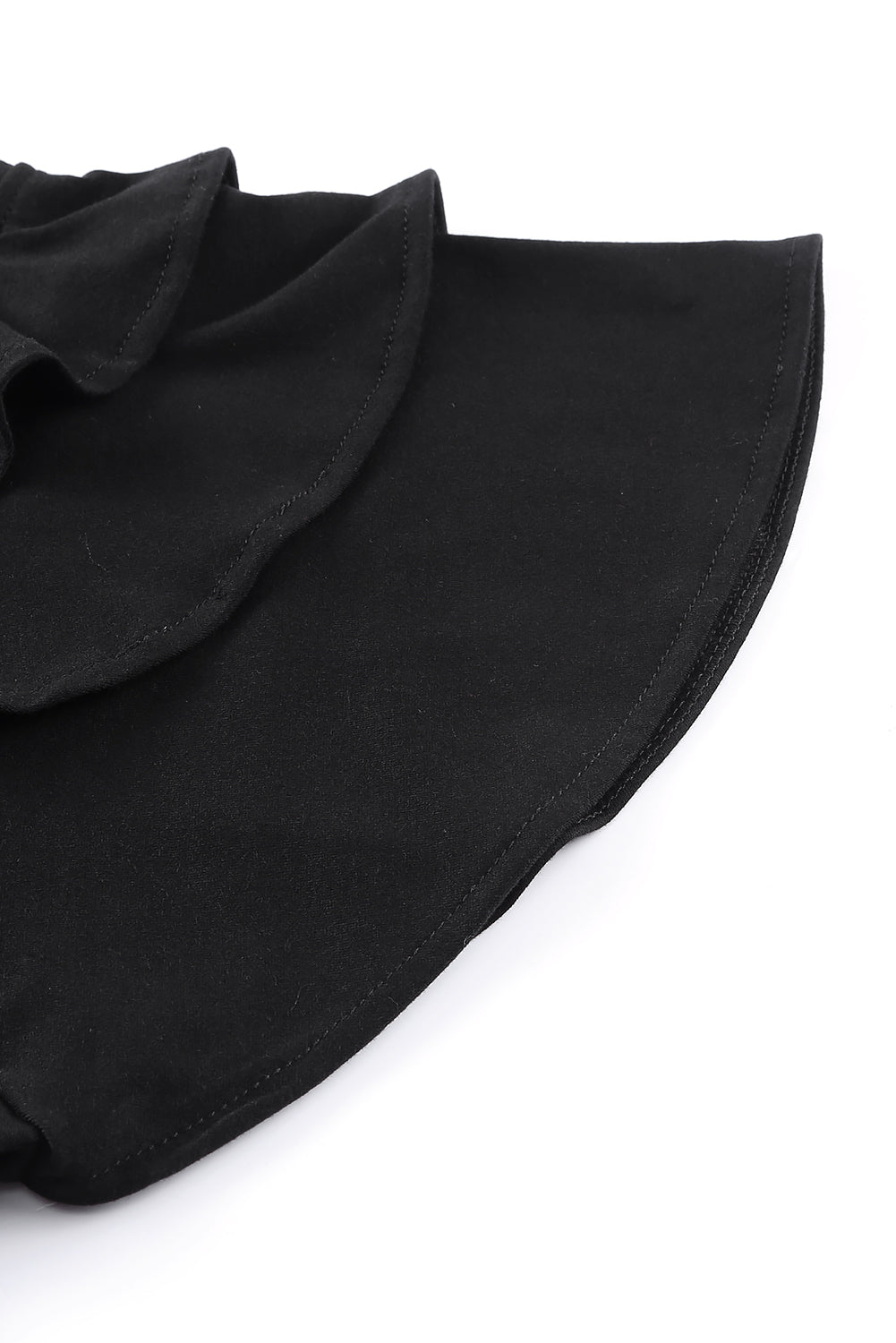 T-shirt uni à manches courtes et volants superposés 