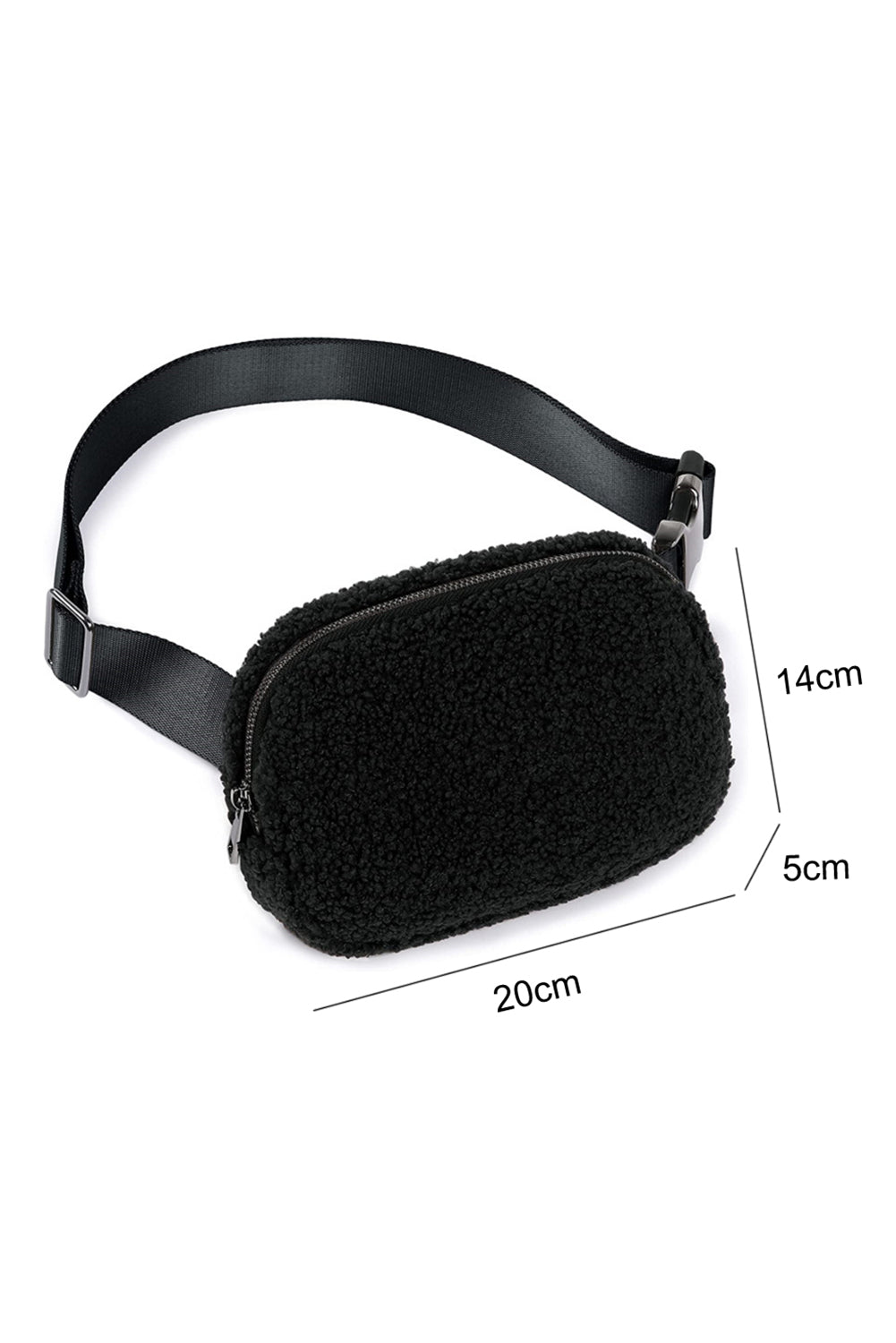 Sac bandoulière réglable en sherpa café 