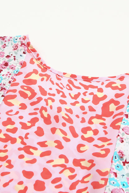 Haut cape multicolore à imprimé animal et floral