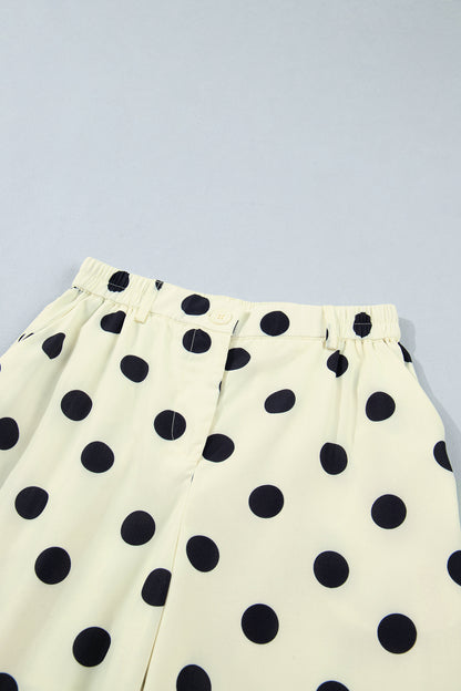 Black Polka Dot Ankle Length Harem Pants