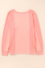 Solid Color Patchwork Long Sleeve Top