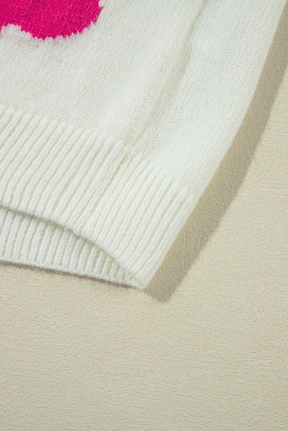 Cardigan ouvert à motif de fleurs roses rouges