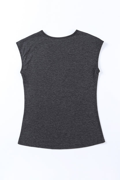 T-shirt à manches courtes et col zippé avec dentelle