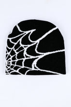 Black Halloween Cobweb Pattern Woolen Hat
