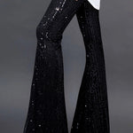 Black Sequin Wide Leg Pants