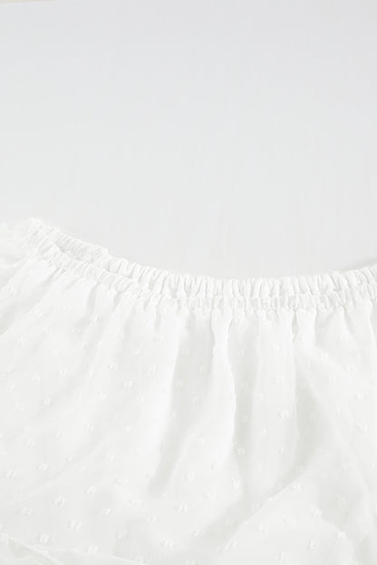 Yellow Yellow Off Shoulder Ruffle Swiss Dot Maxi Dress