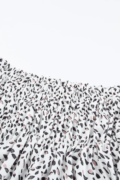 Blusa con hombros descubiertos y talla grande con manchas de guepardo