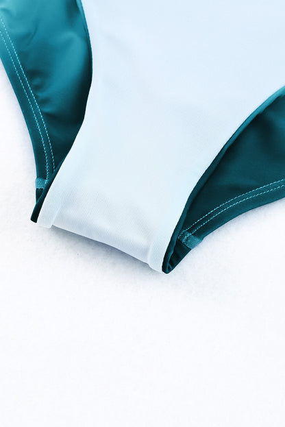 Maillot de bain tankini dos nu Peekaboo à dégradé de couleurs océaniques 