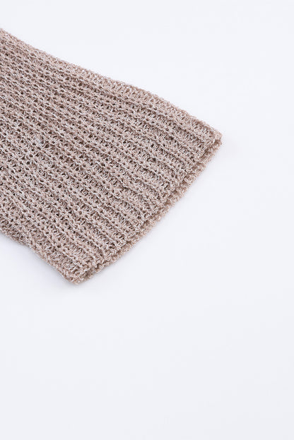 Pull gris ample à manches dolman et ourlet asymétrique