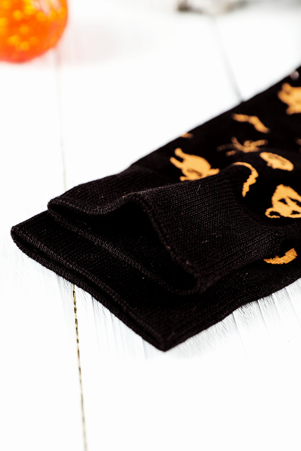 Chaussettes noires à imprimé éléments d'Halloween
