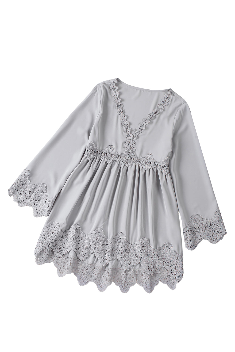 Chemisier à manches cloche et empiècements en crochet