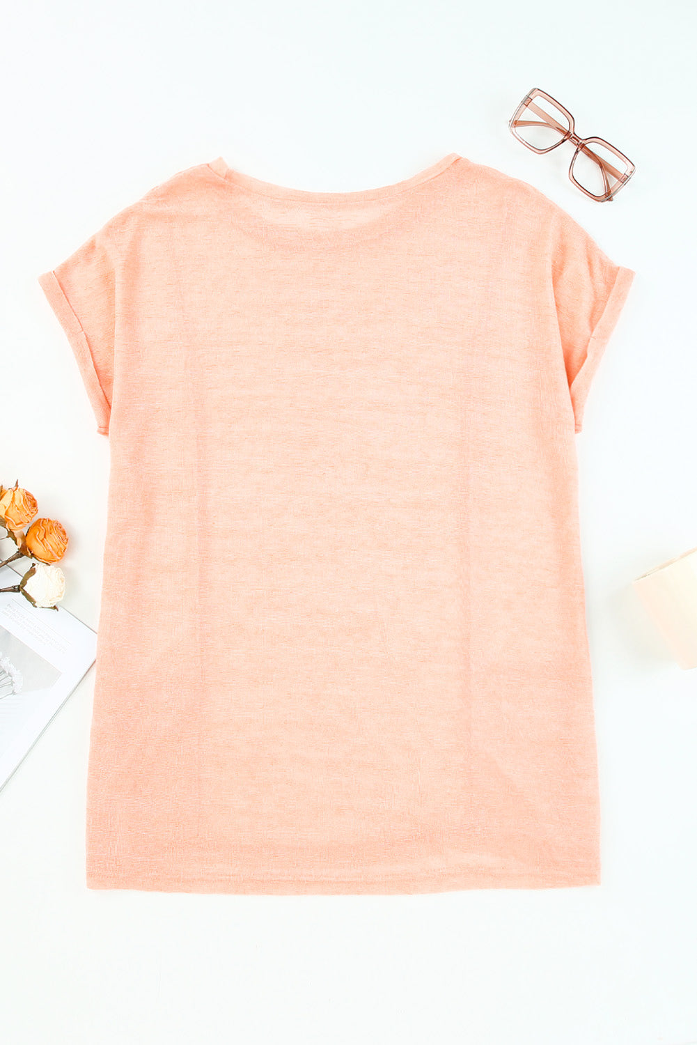 Robe de plage ample à manches courtes et poches 