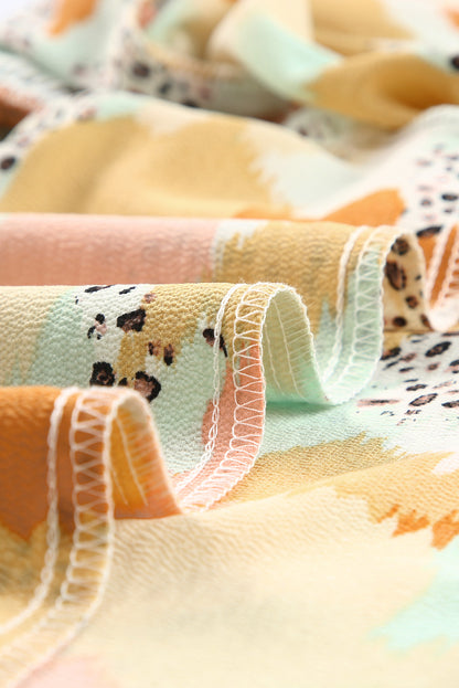 Blusa de manga larga con estampado abstracto multicolor