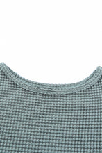 Waffle Knit Drop Shoulder Long Sleeve Top