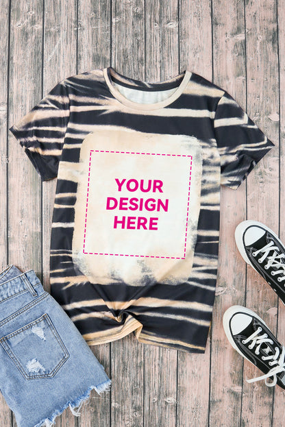 Blank Apparel - T-shirt basique à rayures bleu tie-dye