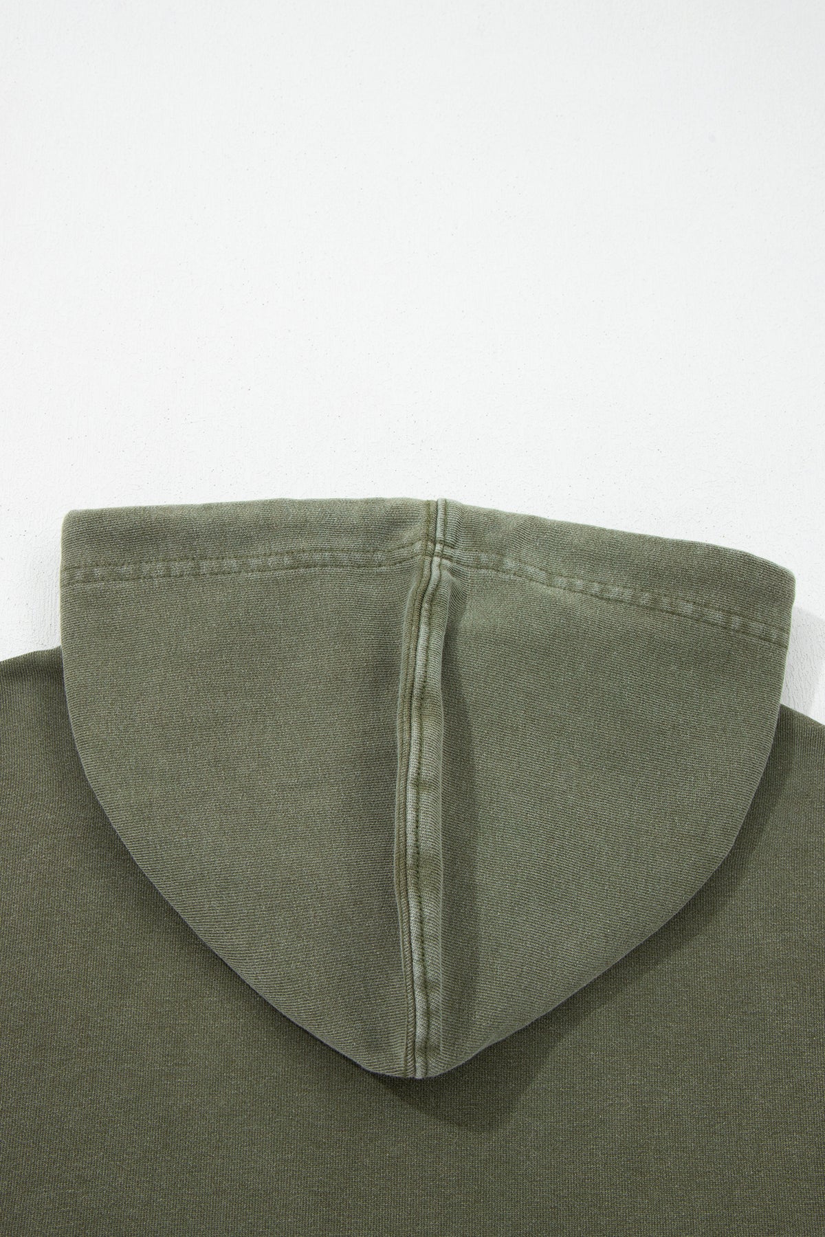 Moss Green Plaid Sleeve Drawstring Pocket Hooded Sweatshirt