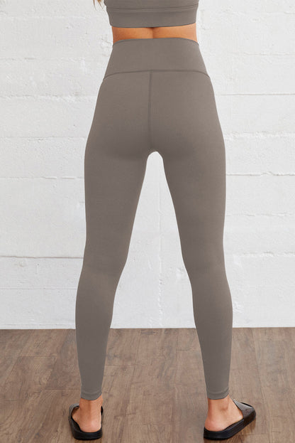 Leggings activos sin costuras con cintura arqueada gris