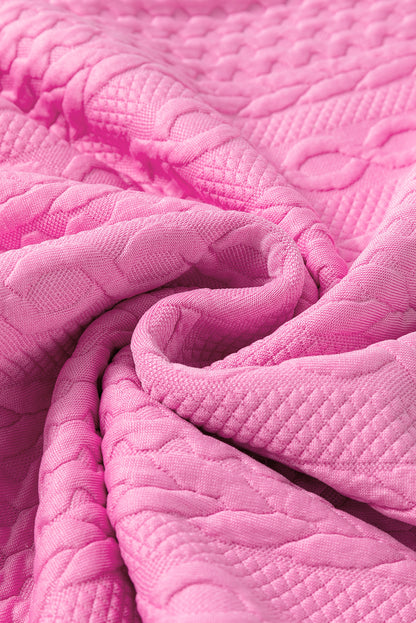 Ensemble short texturé à bordures contrastées roses