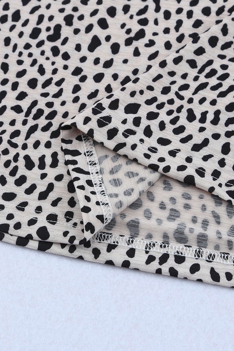 Cheetah Print O-neck Short Sleeve T Shirt