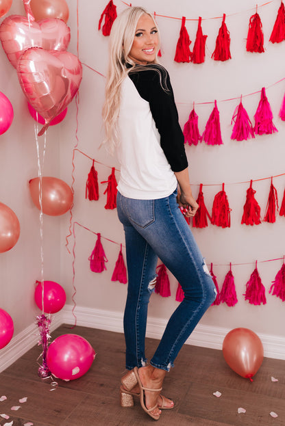 Haut raglan à motif flocons de neige et sapin de Noël