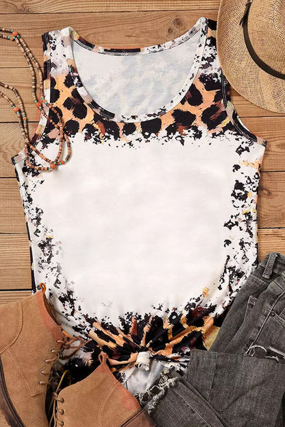 Blank Apparel - Débardeur graphique léopard délavé