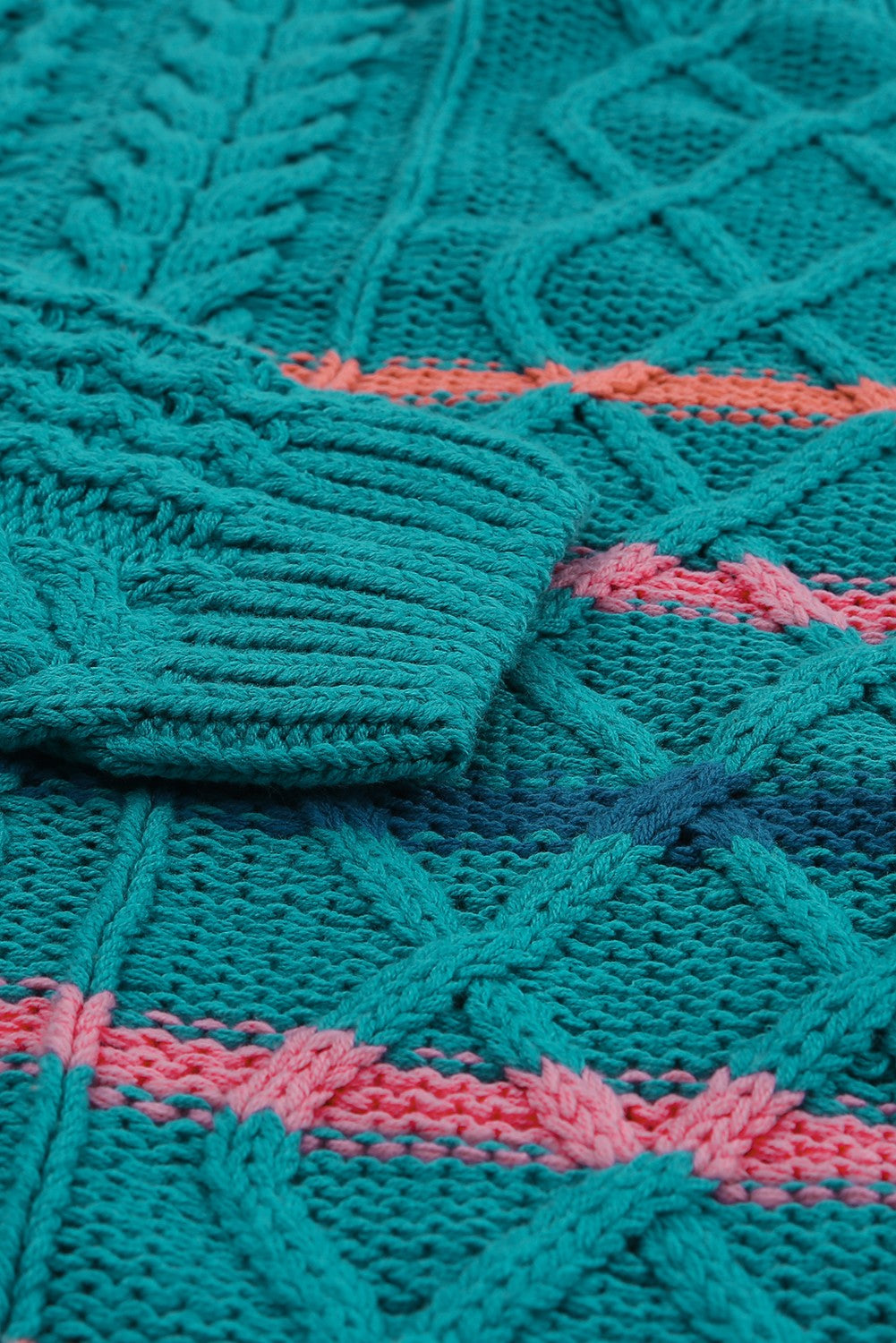 Suéter tipo jersey de punto texturizado con bloques de color a rayas 