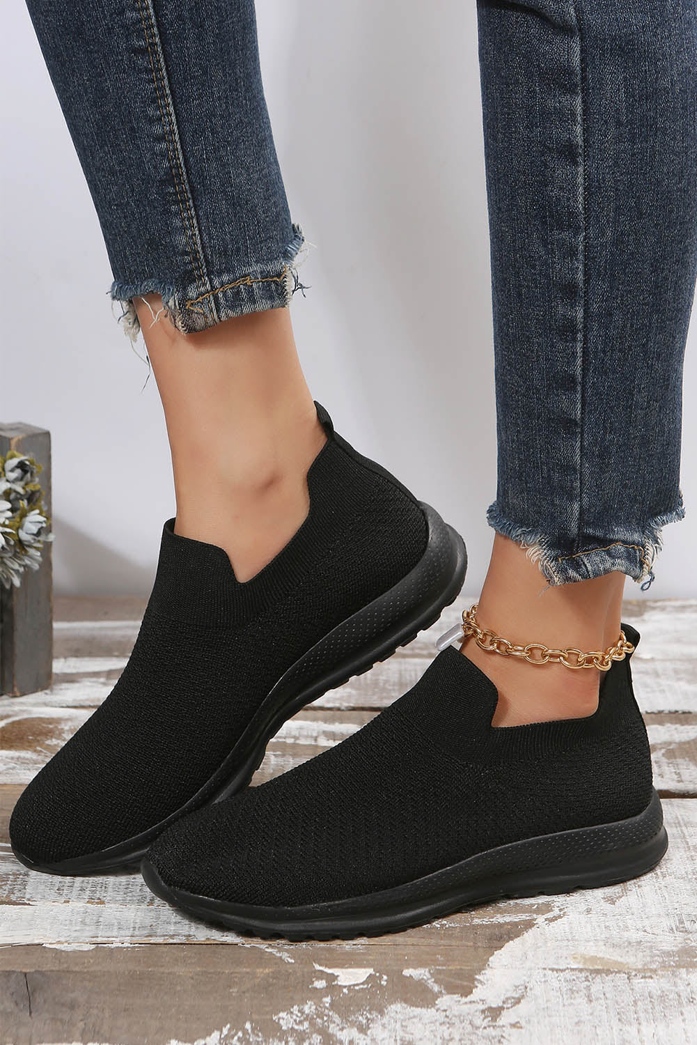 Breathable Knit Minimalist Slip-On Shoes