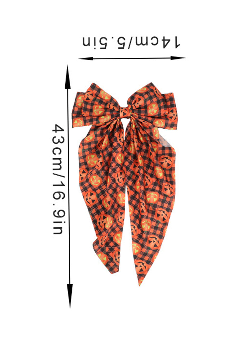 Pinza para el pelo con nudo de lazo divertido con patrón de Halloween de zanahoria 