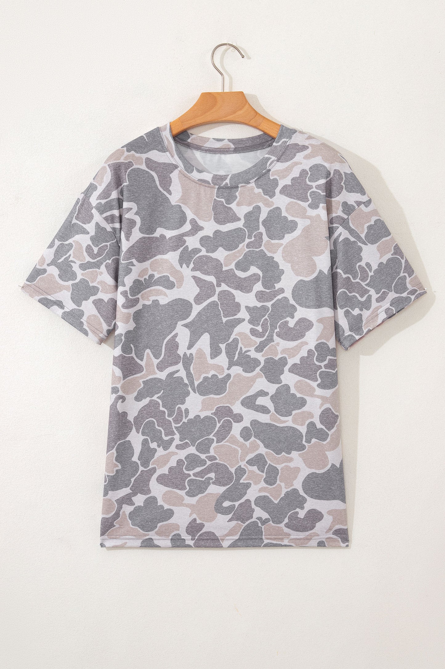 Multicolour Retro Camouflage Print Womens Casual T Shirt