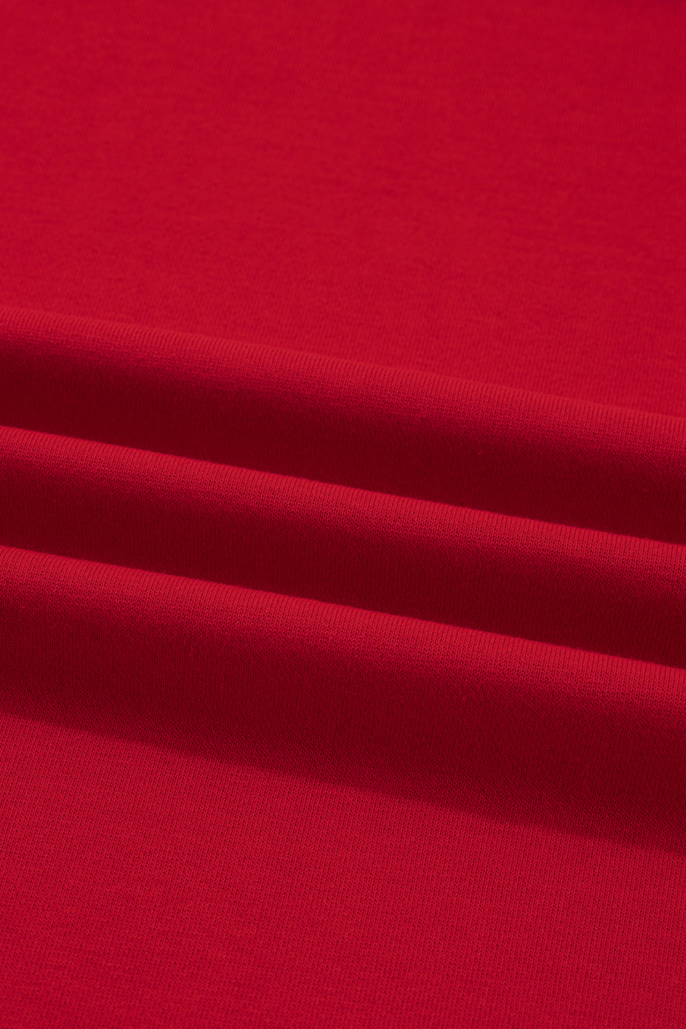 Fiery Red Contrast Striped Detail Varsity Sweatshirt