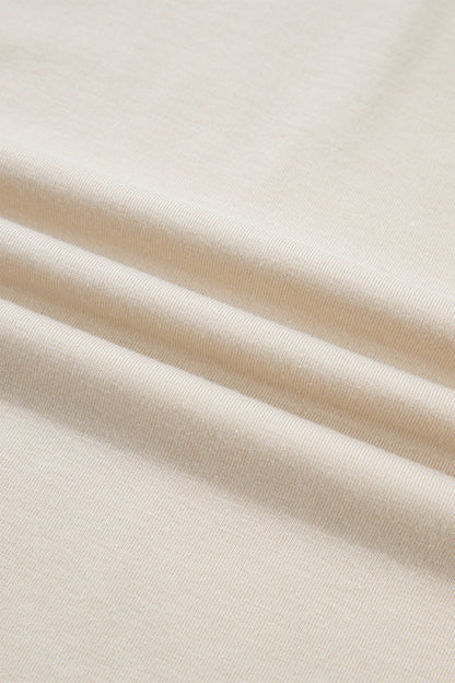 Apricot Lace Splicing V Neck Long Sleeve Top