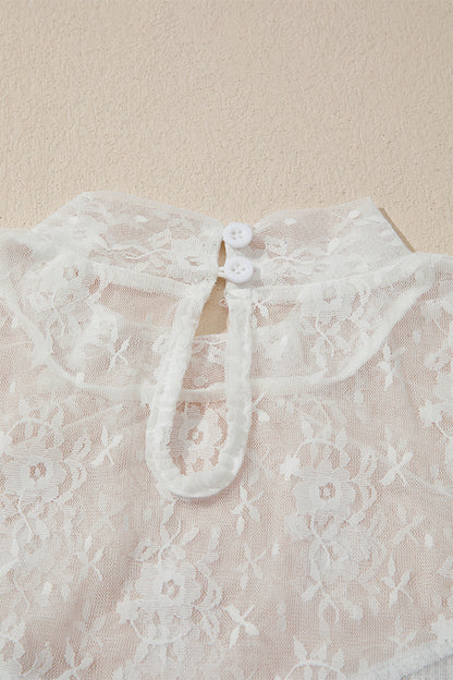 Jet Stream Lace Mesh Long Sleeve Top