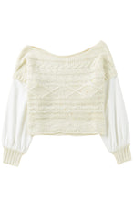 Faux Two-piece Textured Knit Sweater