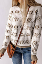 Christmas Snowflake High Neck Knit Sweater