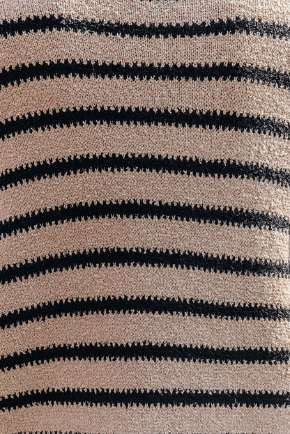 Pull à manches amples et épaules tombantes à imprimé rayé